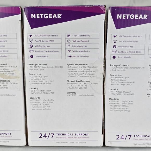 NETGEAR AC1200 Wi-Fi Range Extender EX6120 *3 TOTAL*USED*‎ - Picture 6 of 10